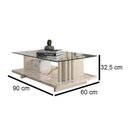Ver imagem 3 de Mesa de Centro com Vidro Frizz - 7 Decor Calacata e Off White