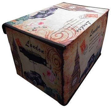 Porta Treco Bau Vintage Retro Guarda Volumes London Organizador Dobravel (PF-15) - 5