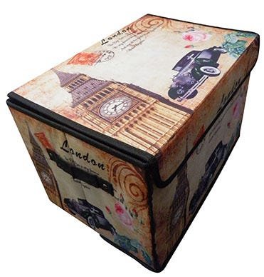 Porta Treco Bau Vintage Retro Guarda Volumes London Organizador Dobravel (PF-15) - 2