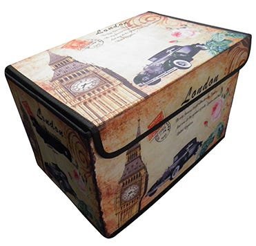 Porta Treco Bau Vintage Retro Guarda Volumes London Organizador Dobravel (PF-15) - 4