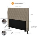 Ver imagem 3 de Cabeceira Cama Box Casal 195cm Cristal Corino Areia - JS Móveis