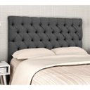 Ver imagem 2 de Cabeceira Cama Box Casal King 195cm Cristal Linho Cinza - JS Móveis