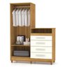 Guarda-Roupa com Cômoda 2 Portas 4 Gavetas Line Canela/Champagne - Vlr Móveis - 3