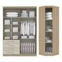 Ver imagem 3 de Jogo De Quarto Casal Modulado 6 Peças Master 005 Avelã Rústico/Ártico Rústico - Eucamóveis