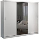 Ver imagem 1 de Guarda-Roupa Casal 264cm 3 Portas de Correr 1 Espelho Winter F04 Branco - Mpozenato