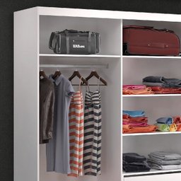 Guarda-Roupa Casal 264cm 3 Portas de Correr 1 Espelho Winter F04 Branco - Mpozenato - 6 Guarda-Roupa Casal 264cm 3 Portas de Correr 1 Espelho Winter F04 Branco - Mpozenato - 6