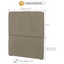 Ver imagem 3 de Cabeceira Solteiro Cama Box 90cm London Corino Areia - JS Móveis