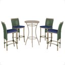 Ver imagem 1 de Mesa Bistrô e 2 Banquetas Roma Preta Corda Náutica Estofado 10 Trama Original