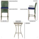 Ver imagem 2 de Mesa Bistrô e 2 Banquetas Roma Preta Corda Náutica Estofado 10 Trama Original