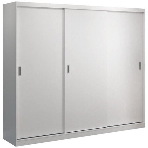 Guarda-Roupa Casal 3 Portas de Correr Winter F04 Branco - Mpozenato