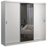Guarda-Roupa Casal 3 Portas de Correr 1 Espelho Winter F04 Branco- Mpozenato - 1