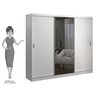 Guarda-Roupa Casal 3 Portas de Correr 1 Espelho Winter F04 Branco- Mpozenato - 5