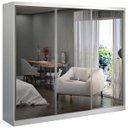 Ver imagem 1 de Guarda-Roupa Casal 264cm 3 Portas de Correr 3 Espelhos Winter F04 Branco - Mpozenato