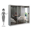 Ver imagem 5 de Guarda-Roupa Casal 264cm 3 Portas de Correr 3 Espelhos Winter F04 Branco - Mpozenato