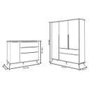 Ver imagem 4 de Jogo De Quarto Infantil Guarda-Roupa 3 Portas e Cômoda 1 Porta 3 Gavetas 100% Mdf P04 Mel Cinza -