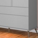 Ver imagem 3 de Jogo De Quarto Infantil Guarda-Roupa 3 Portas e Cômoda 1 Porta 3 Gavetas 100% Mdf P04 Mel Cinza -