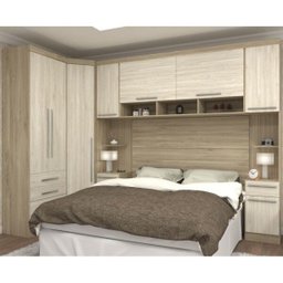 Jogo de Quarto Casal Modulado 007 Master Avelã Rústico/Ártico Rústico - Eucamóveis - 1