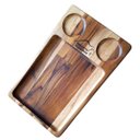 Ver imagem 1 de Tábua Petisqueira Retangular 3 Cavidades Madeira Teca