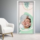 Ver imagem 2 de Adesivo Para Porta Estética Fundo Minimalista Tom De Verde- 63X210Cm