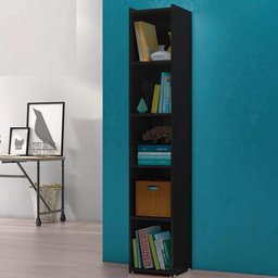 Estante Livreiro Multiuso para Escritório 5 Nichos Malasia - Preto - 2