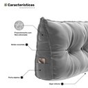 Ver imagem 5 de Kit 02 Almofadas para Cabeceira Encosto Apoio Lombar Spot 160cm com Porta Celular Veludo - Desk Desi
