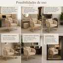 Ver imagem 5 de Cadeira Poltrona Orgânica Luxo Base de Metal em Veludo