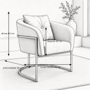 Ver imagem 6 de Cadeira Poltrona Orgânica Luxo Base de Metal em Veludo