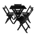 Ver imagem 3 de Conjunto Mesa Dobrável 70x70 com 4 Cadeiras em Madeira Maciça - Preto - Preto