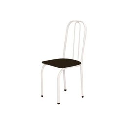 Cadeira Baixa 0.101 Assento Reto Branco/Marrom Escuro - Marcheli - 1