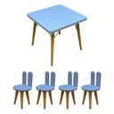 Ver imagem 1 de Kit Mesa Infantil Lorena e 4 Banquetas Infantis Coelho Linha Kids Bolzan