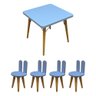 Kit Mesa Infantil Lorena e 4 Banquetas Infantis Coelho Linha Kids Bolzan - 1