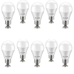Kit 10 Lâmpadas Bulbo Led A60 9w Bivolt 6.500k Branca Fria - 1 Kit 10 Lâmpadas Bulbo Led A60 9w Bivolt 6.500k Branca Fria - 1