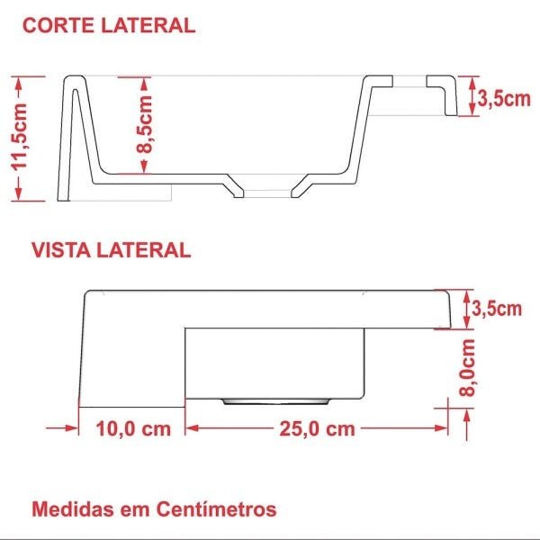 Cuba Pia Semi Encaixe para Banheiro Quadrada Kuad 355 C08 Rosa - Mpozenato - 4