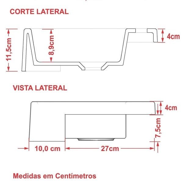 Cuba Pia Semi Encaixe para Banheiro Quadrada Kuad 395 C08 Branco - Mpozenato - 4