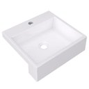 Ver imagem 1 de Cuba Pia Semi Encaixe para Banheiro Quadrada Kuad 395 C08 Branco - Mpozenato