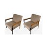 Conjunto de 2 Poltronas Decorativas Escritório Fontana Courino Bege - 1