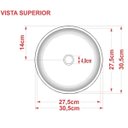 Ver imagem 4 de Cuba Pia de Apoio para Banheiro Redonda Bowl 30 C08 Preto - Mpozenato