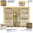 Ver imagem 3 de Guarda Roupa Splendor 6 Portas Reflecta LED Naturale - Gelius