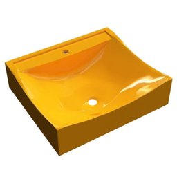 Cuba Pia De Apoio Para Banheiro Quadrada Lunna Q44 Amarelo C08 - Mpozenato - 1