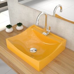 Cuba Pia De Apoio Para Banheiro Quadrada Lunna Q44 Amarelo C08 - Mpozenato - 2