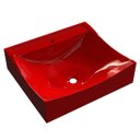 Ver imagem 1 de Cuba Pia De Apoio Para Banheiro Quadrada Lunna Q44 Vermelho C08 - Mpozenato