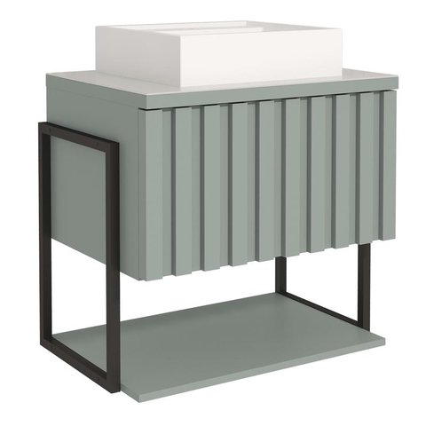 Gabinete de Banheiro Frise com Cuba 60cm Pistache - Mgm