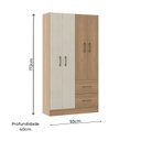 Ver imagem 2 de Roupeiro 4 Portas 2 Gavetas 93cm Têmes Soluzione Móveis