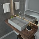 Ver imagem 2 de Cuba Pia De Apoio Para Banheiro Retangular Florenza RT55 Cinza C08 - Mpozenato
