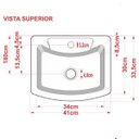 Ver imagem 3 de Cuba Pia de Apoio para Banheiro Retangular Aria RT41 C08 Branco - Mpozenato