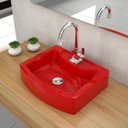 Ver imagem 2 de Cuba Pia de Apoio para Banheiro Retangular Aria RT41 C08 Vermelho - Mpozenato