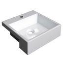 Ver imagem 1 de Cuba Pia Semi Encaixe para Banheiro Quadrada Kuad 355 C08 Branco - Mpozenato