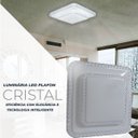 Ver imagem 3 de Plafon Cristal Led 25w Quadrado Sobrepor Luminária Borda Infinita - Branco Quente (3000K)