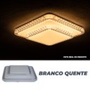 Ver mais imagens de Plafon Cristal Led 25w Quadrado Sobrepor Luminária Borda Infinita - Branco Quente (3000K)