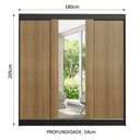Ver imagem 3 de Guarda-Roupa Casal Madesa Reno 3 Portas de Correr com Espelho Preto/Rustic Cor:Preto/Rustic